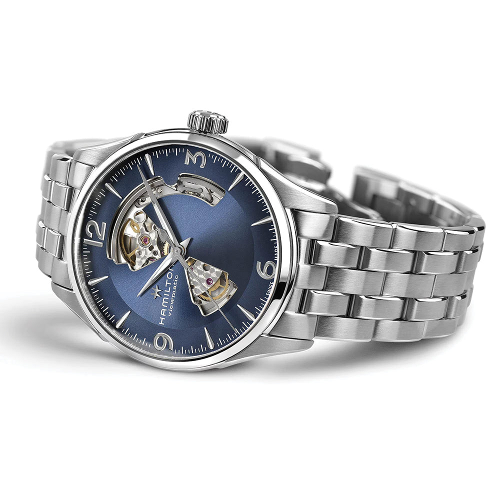 Jazzmaster Open Heart Auto 42mm - Blue on Bracelet