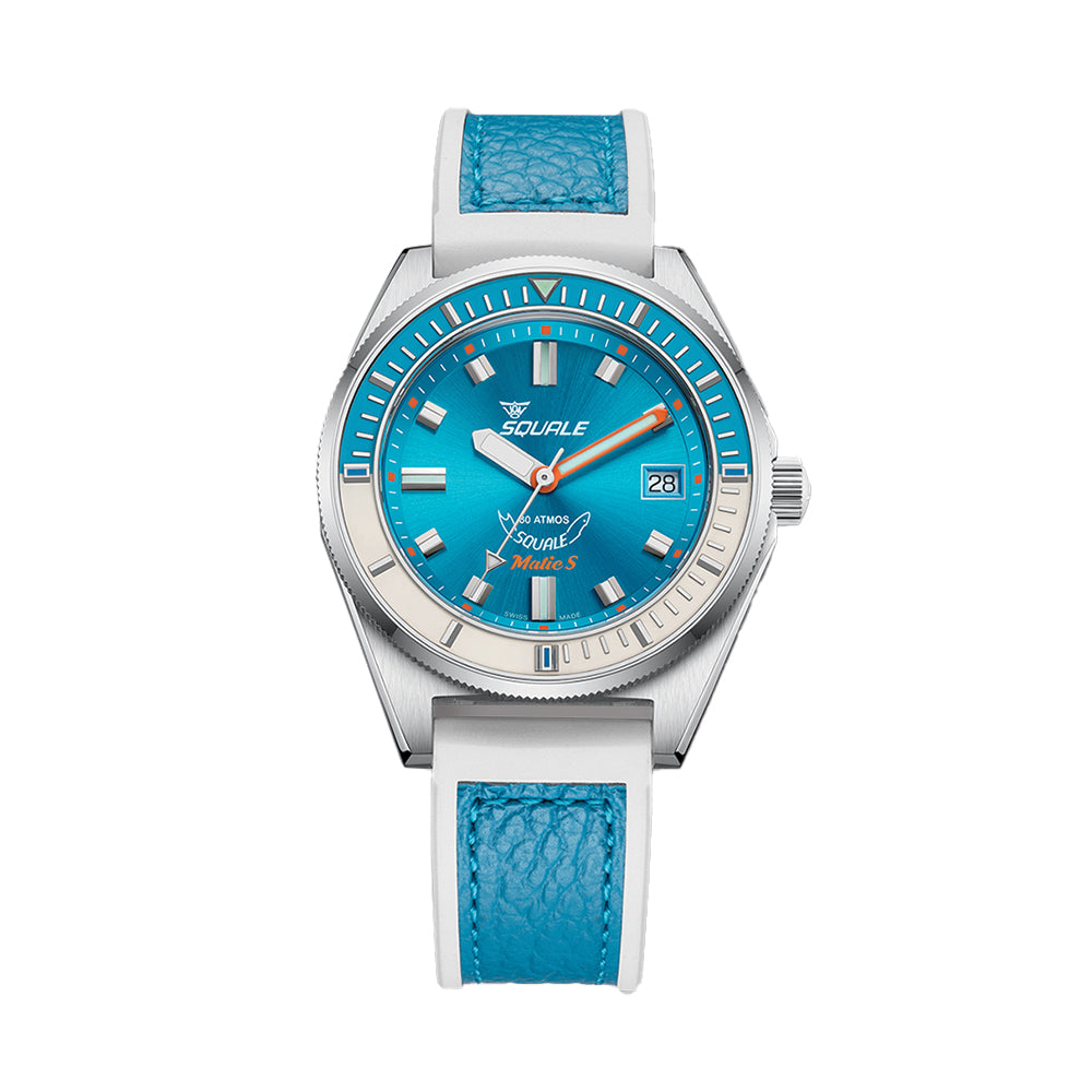 Matic S 37.8mm - Light Blue on HydroLeather Strap