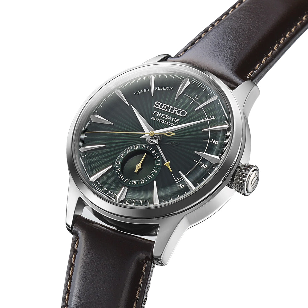 SSA459 Presage Cocktail Time Automatic 40.5mm - Green on Leather Strap