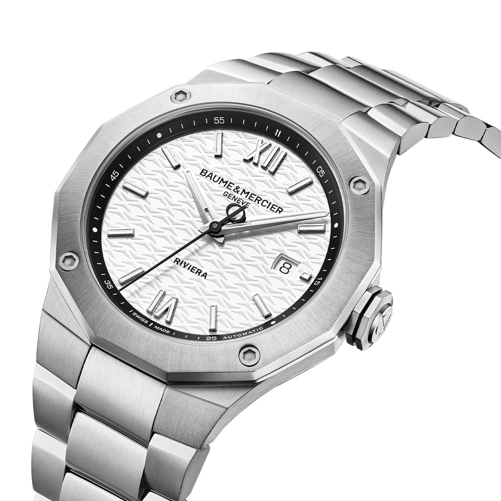 Riviera 10829 Automatic Date 42mm - White on Bracelet