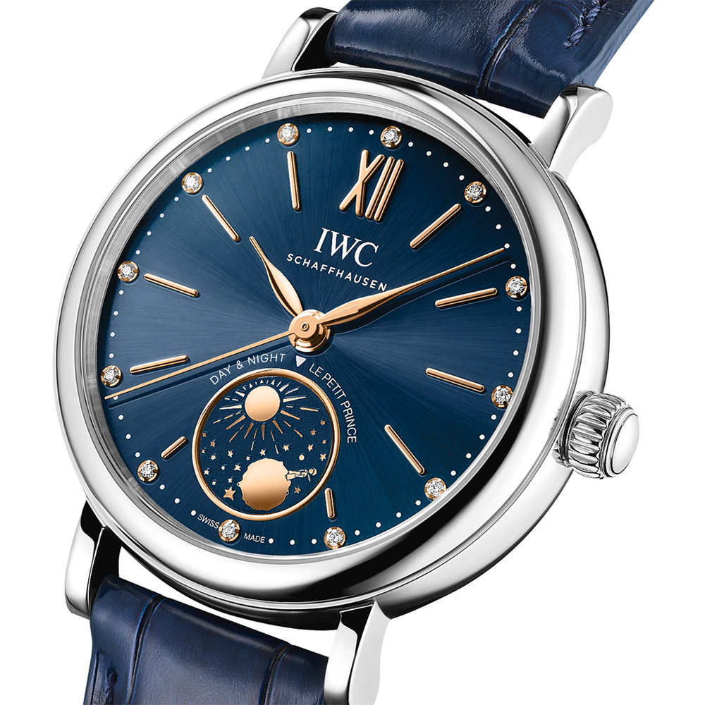 Portofino Automatic Day & Night Le Petit Prince 34mm - Blue on Leather Strap