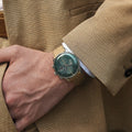Meister Chronoscope Day Date English 40mm - Green on Leather Strap