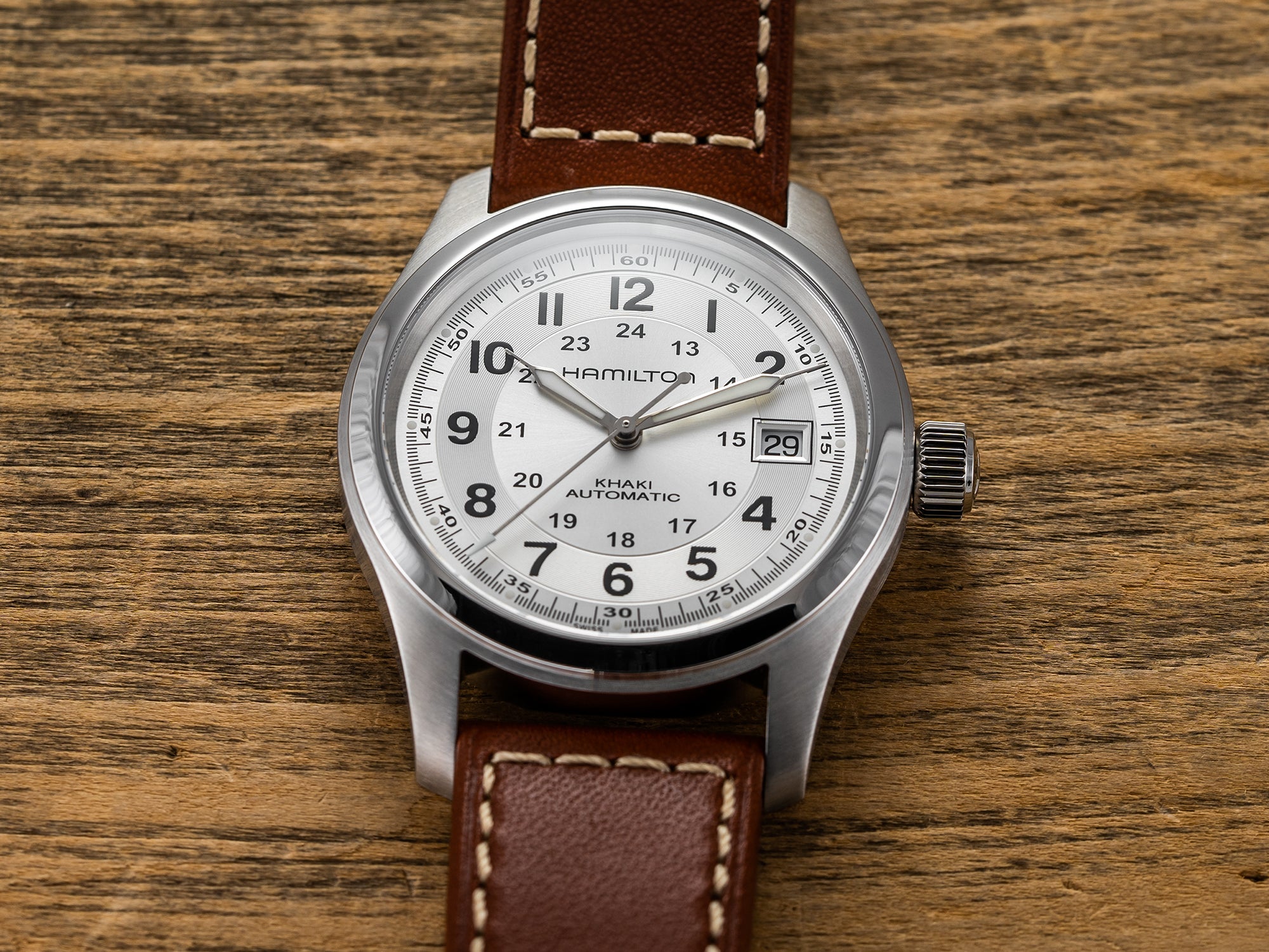 Khaki Field Auto Silver Dial