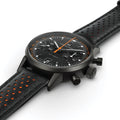 American Classic Intra-Matic Auto Chrono PVD 40mm - Black on Leather Strap with Orange Detailing