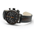 American Classic Intra-Matic Auto Chrono PVD 40mm - Black on Leather Strap with Orange Detailing