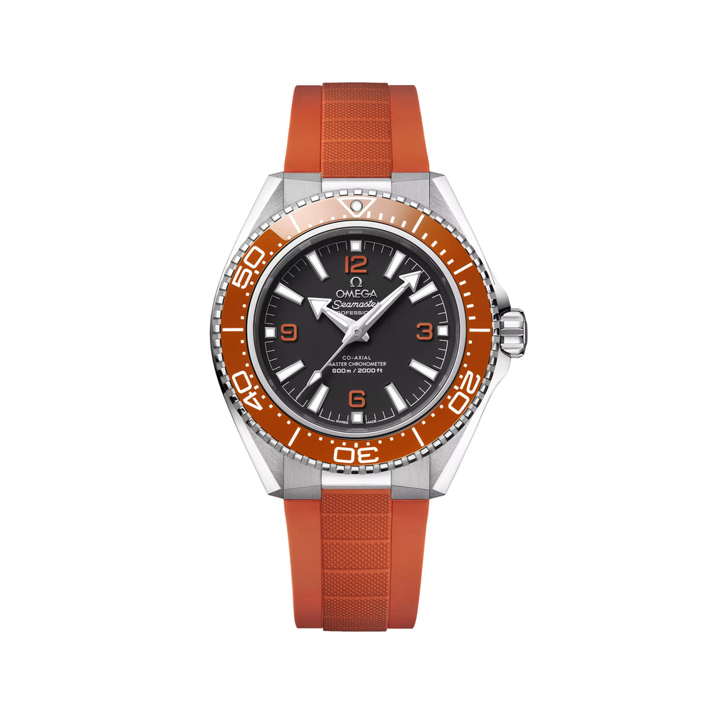 Seamaster Planet Ocean 600M 42mm - Black and Orange on Orange Rubber Strap