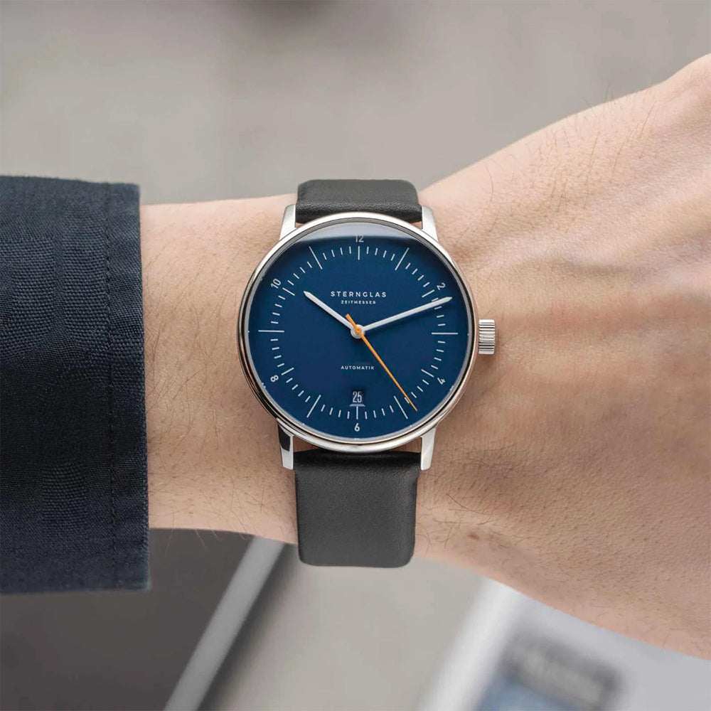 Naos Automatic 38mm - Blue on Leather Strap