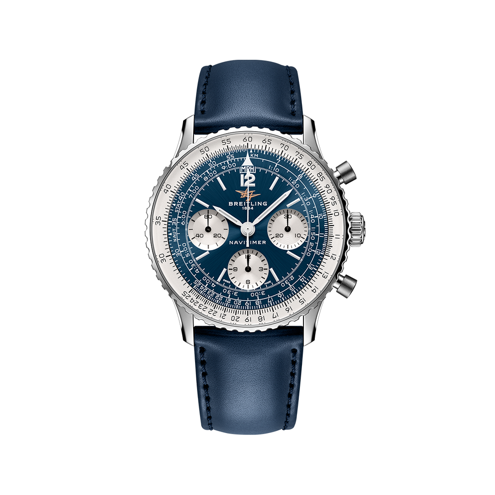 Navitimer B09 Chronograph 41mm - Blue on Leather Strap