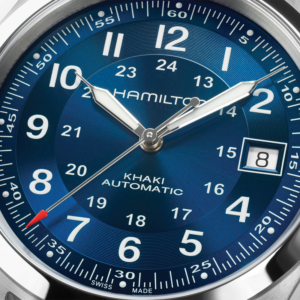 Khaki Field Auto Date 42mm - Blue on Bracelet