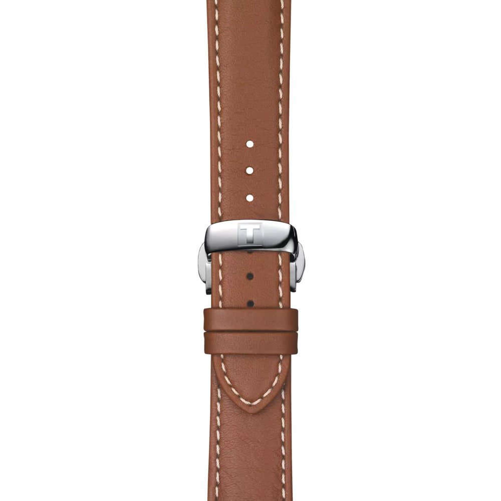 Gentleman Powermatic 80 Silicium Solid 18K Gold bezel 40mm - Cream on Leather Strap