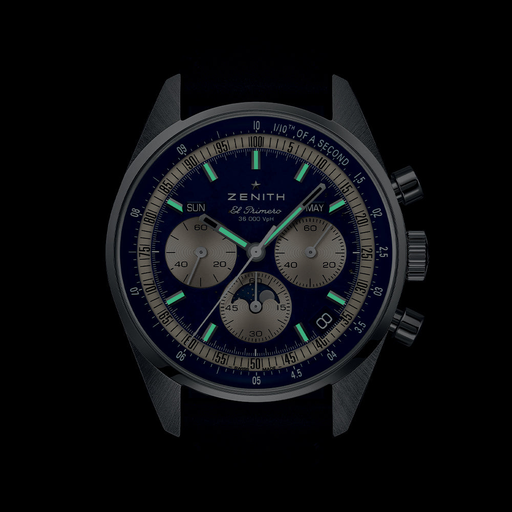 Chronomaster Original Acier Lapis Lazuli 38mm - Blue on Leather Strap and Bracelet