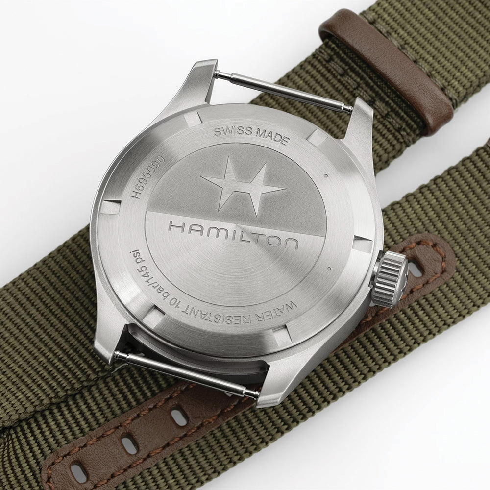 Khaki Field Mechanical Power Reserve 40mm - Black on Fabric Strap