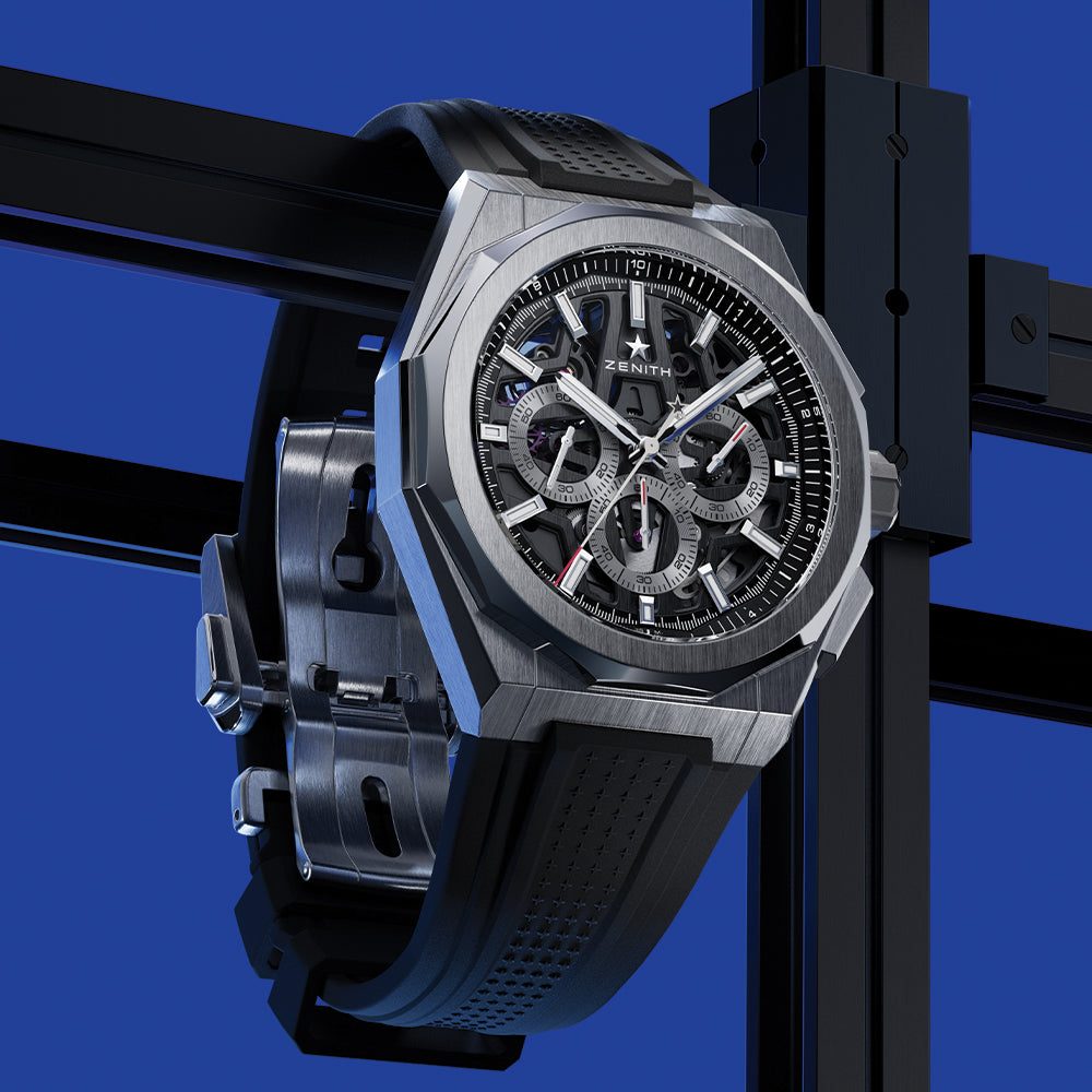 Defy Skyline Chronograph Skeleton 42mm - Black-Toned on Bracelet