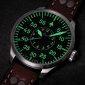 Pilot Watch Basic Aachen 39mm - Black on Leather Strap
