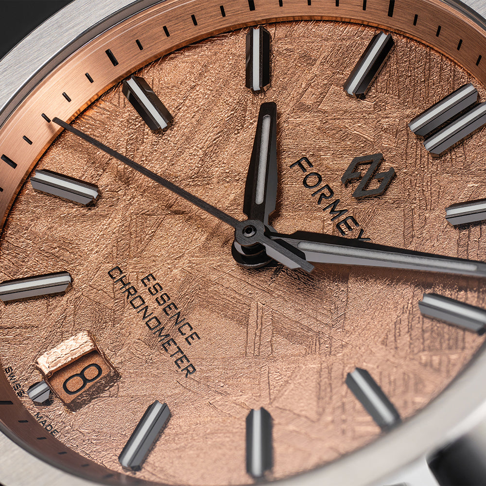 Essence Automatic Chronometer 39mm - “Space Gold" on Brown Leather Strap