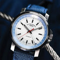 29er Big Pointer Date Automatic 42.4mm  - White on Blue Canvas Strap