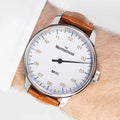 №01 43mm - White on Leather Strap
