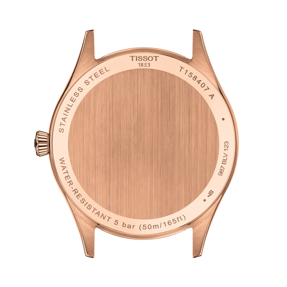 Classic Dream Rose Gold PVD 40mm - Silver on Leather Strap