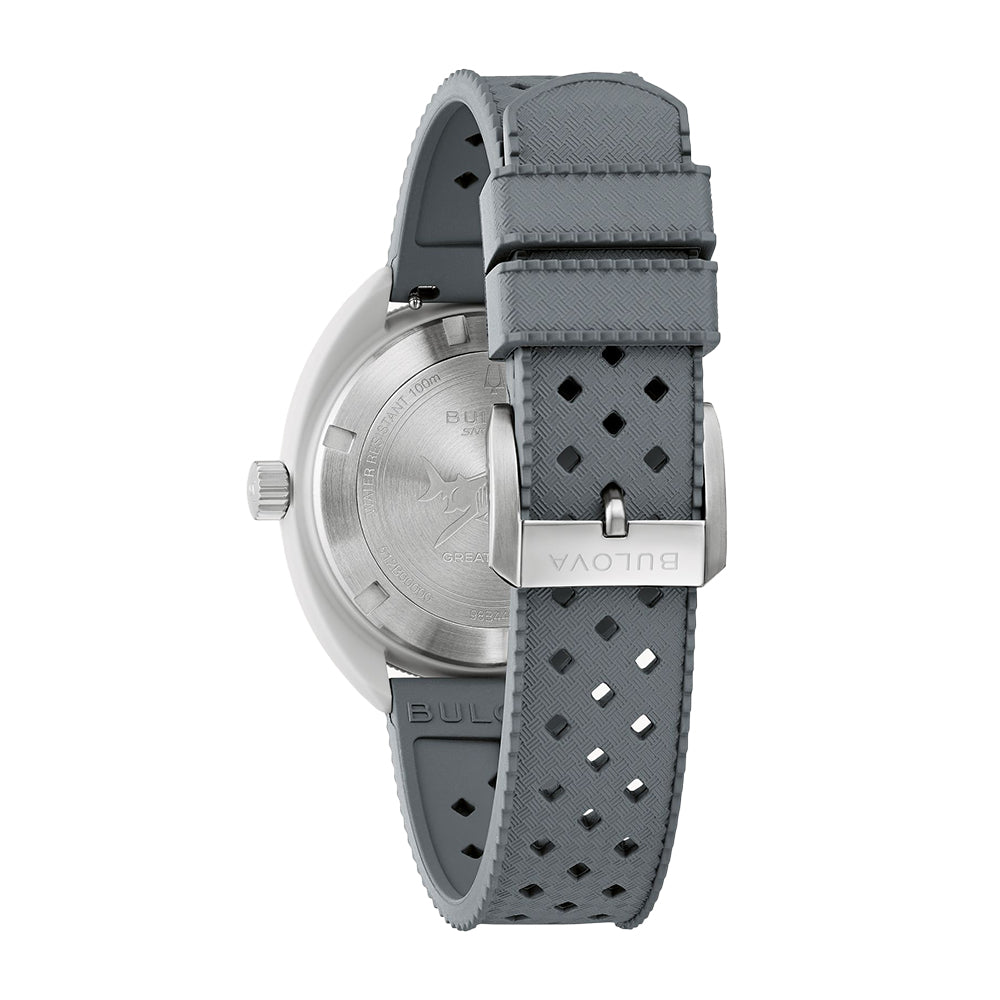 Snorkel Great White Shark 41mm - White on Rubber Strap