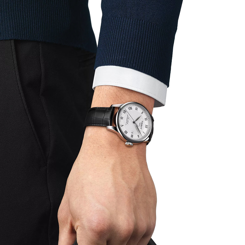Le Locle Powermatic 80 39.3mm - Silver on Leather Strap