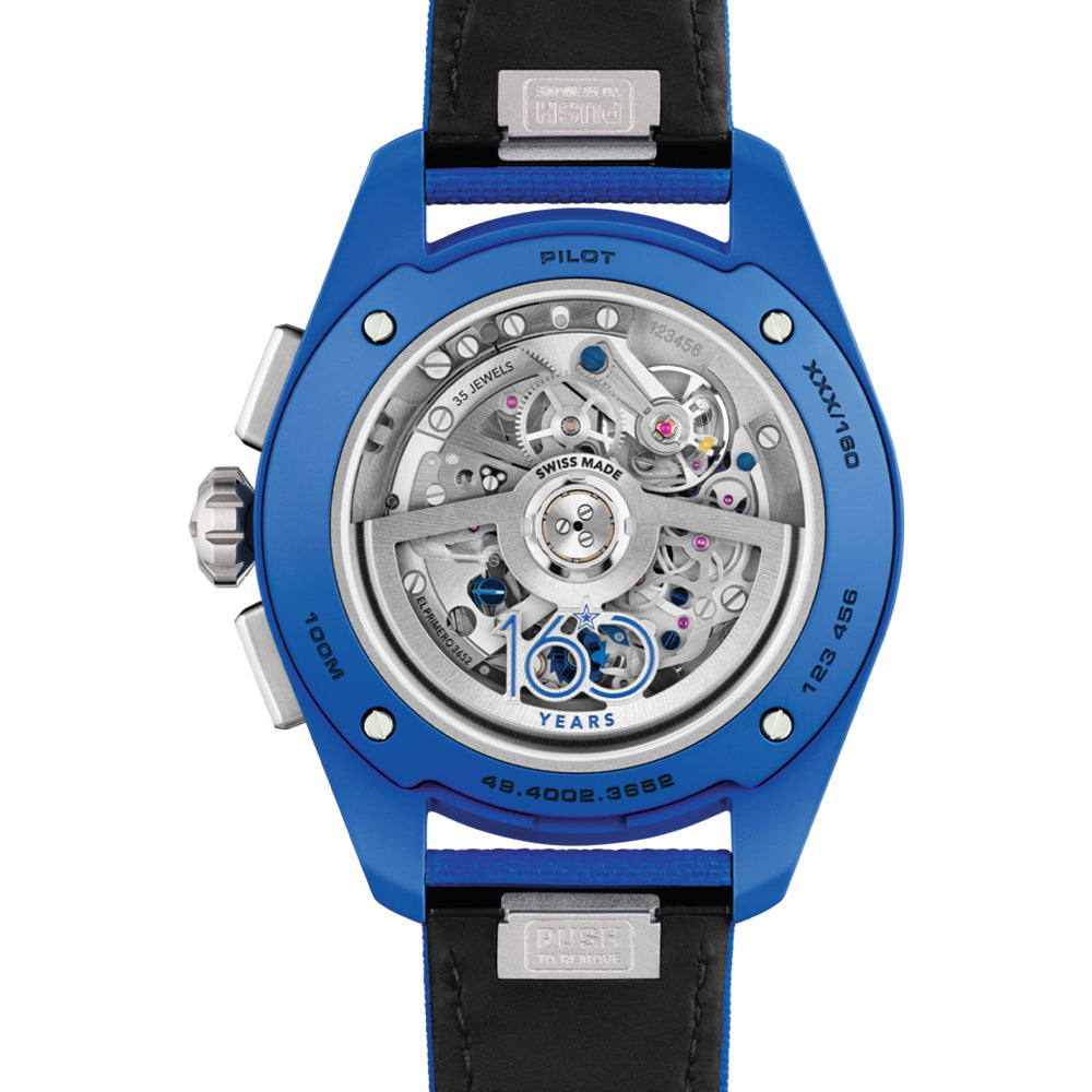 Pilot Big Date Flyback 160th Anniversary Edition Ceramic 41mm - Blue on Rubber Strap w/ Extra Leather Strap