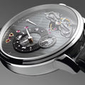 PanoInverse 42mm - Galvanized Black on Leather Strap