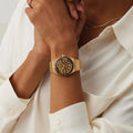 Q Timex® Gold-Tone 36mm - Brown on Stainless Steel Expansion Band