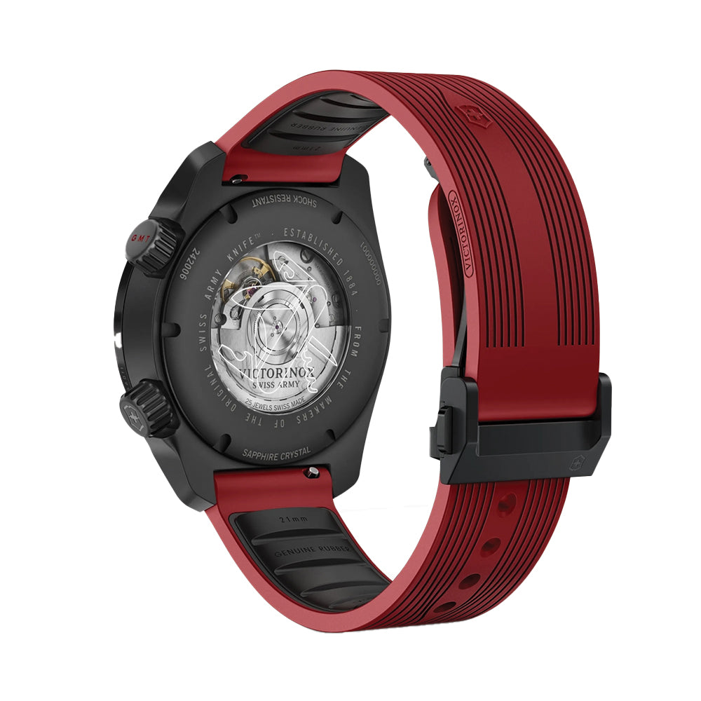 Air Pro 43mm - Black on Red Rubber Strap