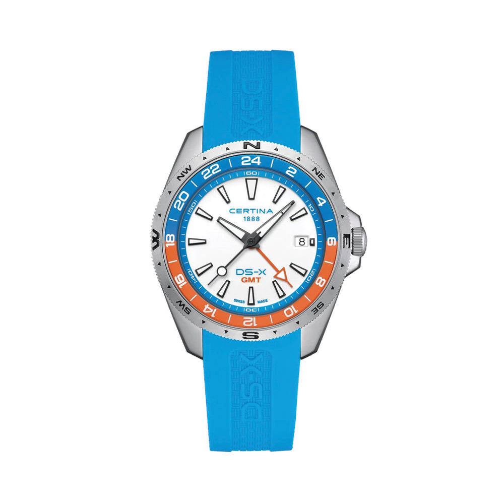 DS-X “New DS Concept Extreme Shock Resistance” GMT Quartz 41mm - White on Rubber Strap