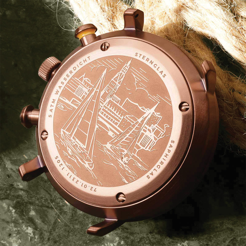 Hamburg Mecha-Quartz Chrono 42mm - Green on Leather Strap