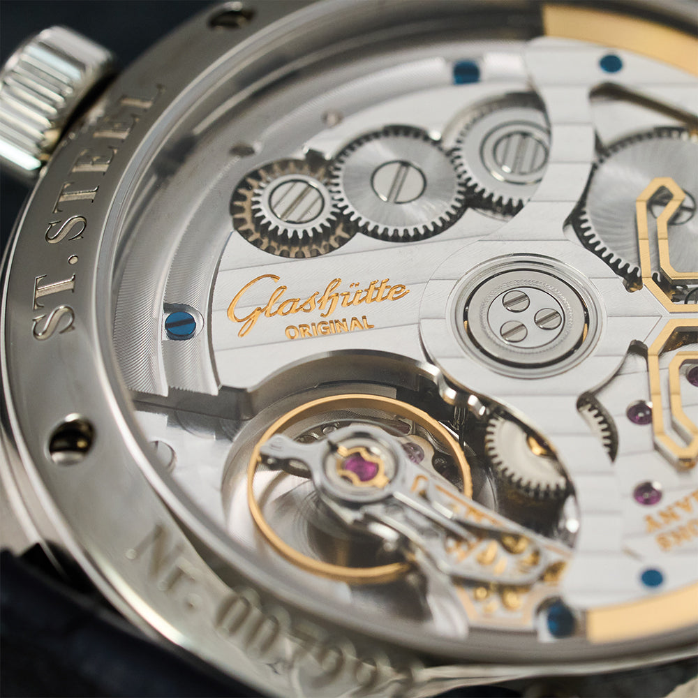 Senator Excellence Panorama Date Moon Phase 40mm - Silver on Leather Strap