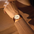 Villeret Calendar Moonphase Red Gold 33.2mm - White on Leather Strap