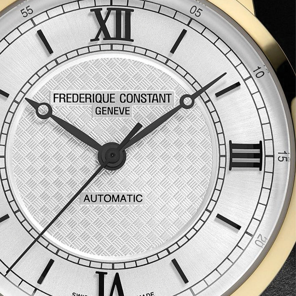 Classics Premiere Automatic Yellow Gold Steel 38.5mm - Silver on Leather Strap