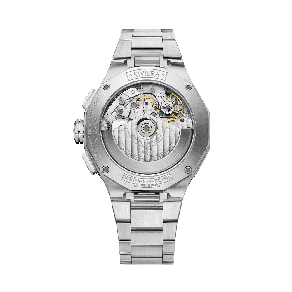 Riviera 10825 Automatic Chronograph 41mm - Black on Bracelet