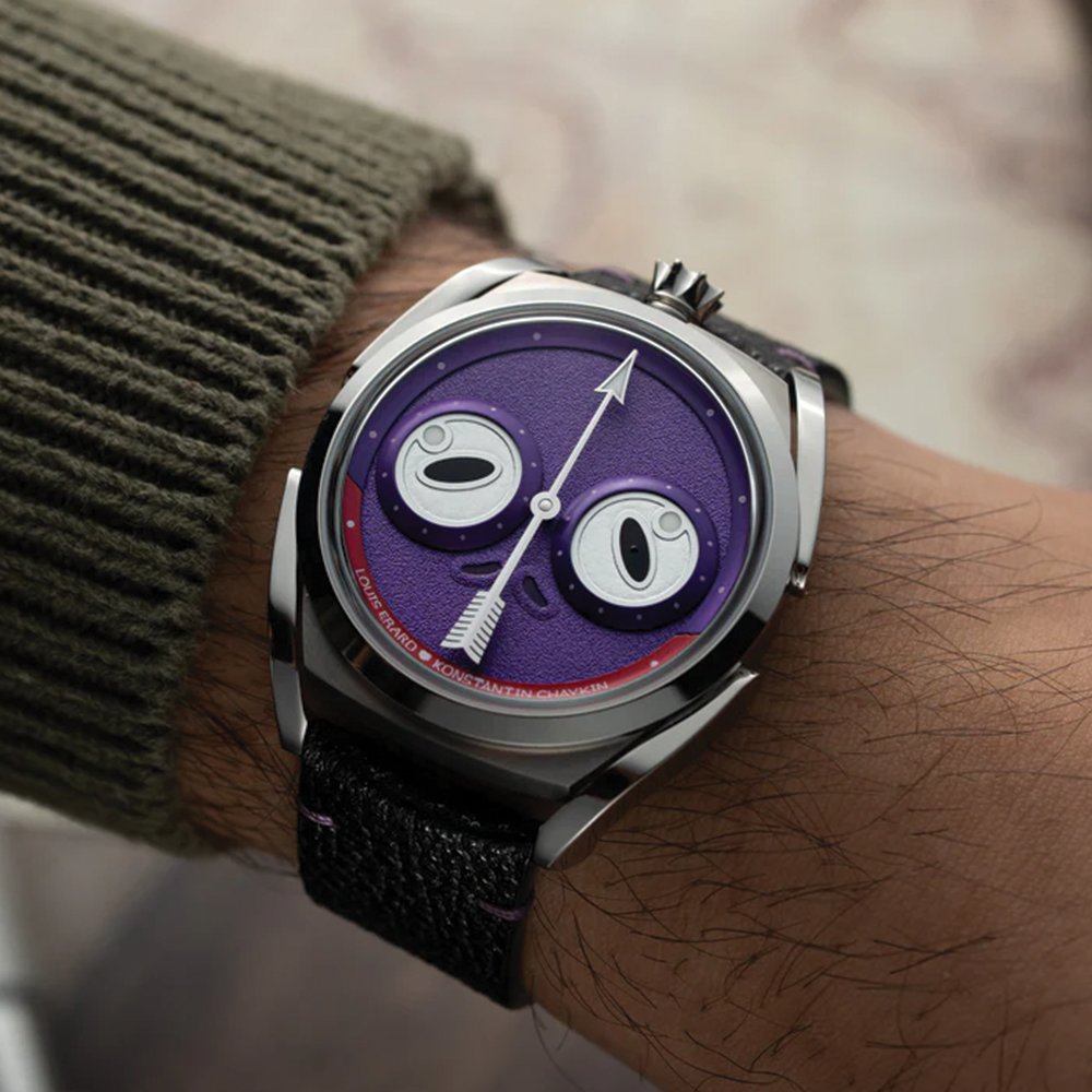 Louis Erard x Konstantin Chaykin Unfrogettable Purple 40mm - Purple on Leather Strap