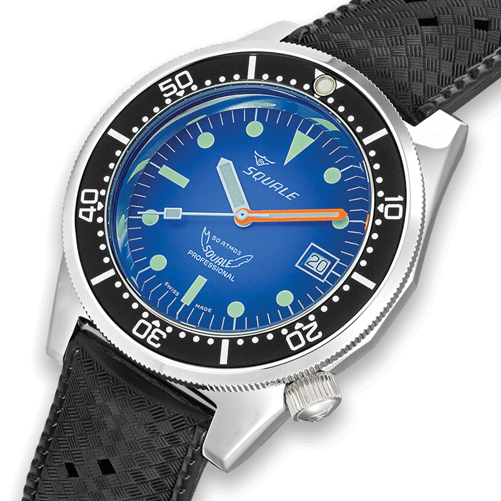 1521 Blue Ray 42mm - Blue on Rubber Strap