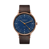 Hamburg Automatic Bronze PVD 42mm - Blue on Leather Strap