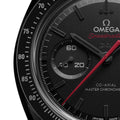 Speedmaster Dark Side of the Moon Black Ceramic 44.25mm - Full Black w/ Red Seconds Hand on Rubber Strap