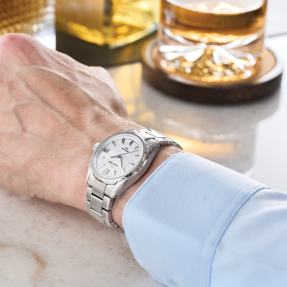 SLGB003 Evolution 9 Spring Drive UFA HI-Ti 37mm - Silver-Blue on Bracelet