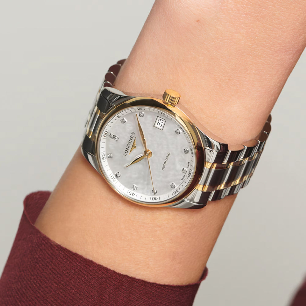 Master Collection Two-Tone 34mm - White, Mother-Of-Pearl on Bracelet