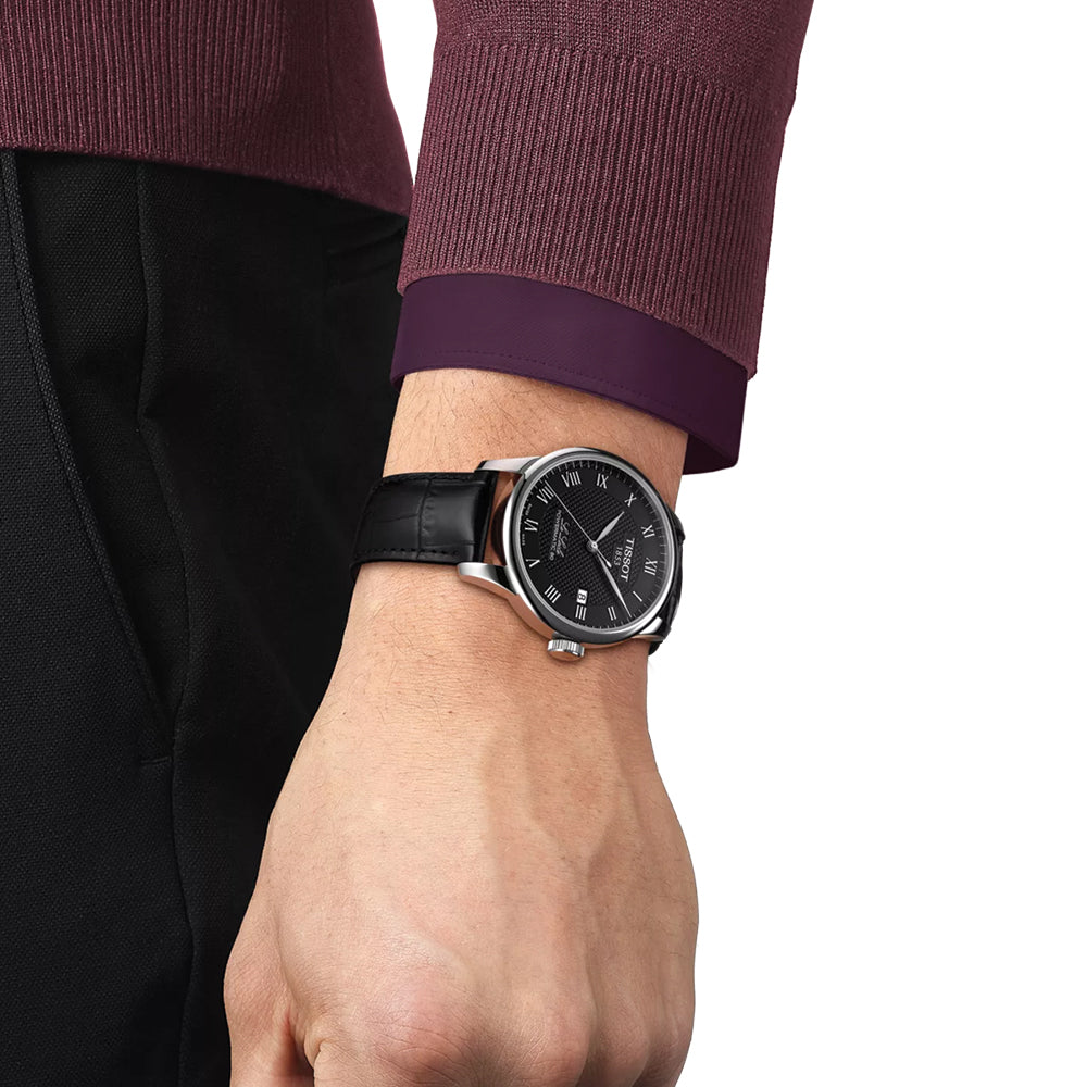 Le Locle Powermatic 80 39.3mm - Black on Leather Strap