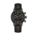 American Classic Intra-Matic Auto Chrono PVD 40mm - Black on Leather Strap with Orange Detailing
