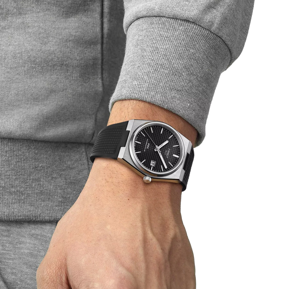 PRX Automatic Powermatic 80 40mm Black on Rubber Strap