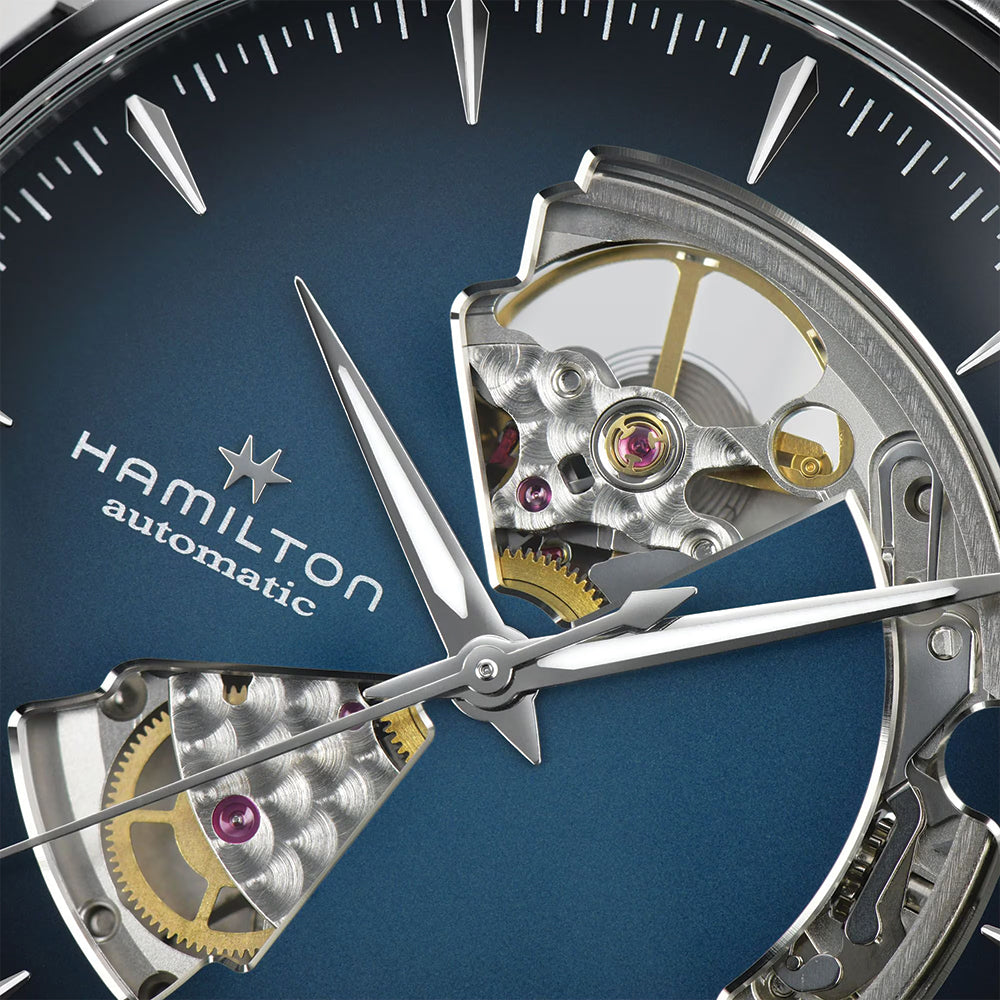 Jazzmaster Open Heart Auto 40mm - Blue on Bracelet