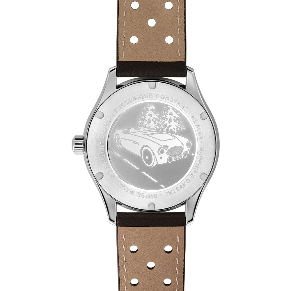 Classic Vintage Rally Healey Automatic 40mm - Green on Leather Strap
