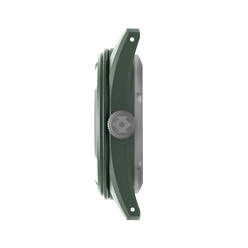 Sector II Field Titanium Canopy 38mm - Green on Rubber Strap