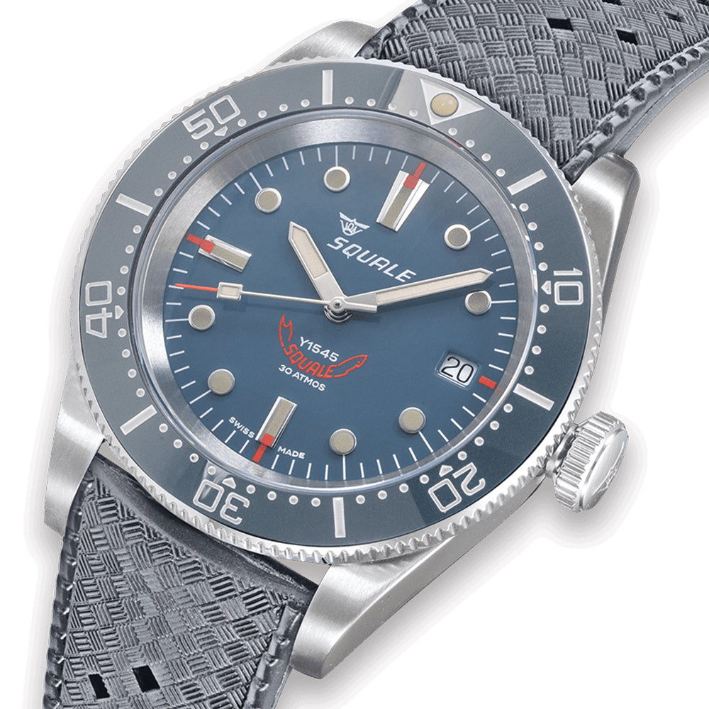 1545 Steel 40mm - Grey on Rubber Strap