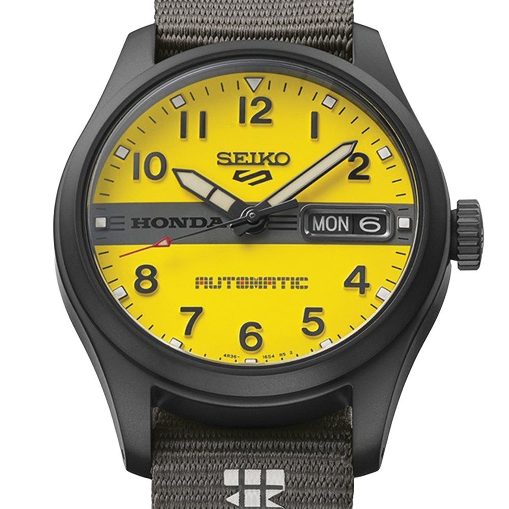 HDB010 5 Sports Field Honda Motocompo Limited Edition 36.4mm - Yellow on Fabric Strap