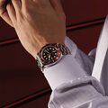 Black Bay 41mm - Black, Burgundy Bezel on Bracelet