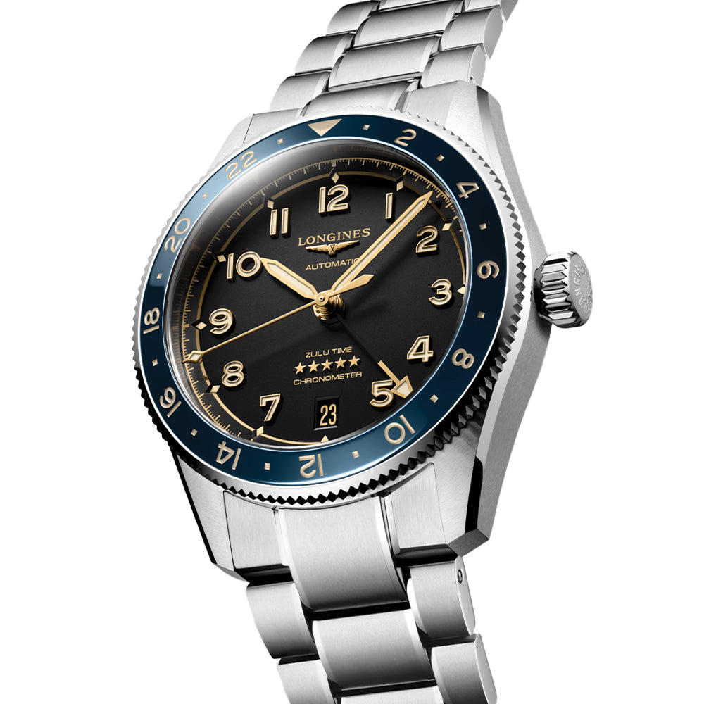 Spirit Zulu Time Blue Ceramic Bezel 39mm - Black on Bracelet